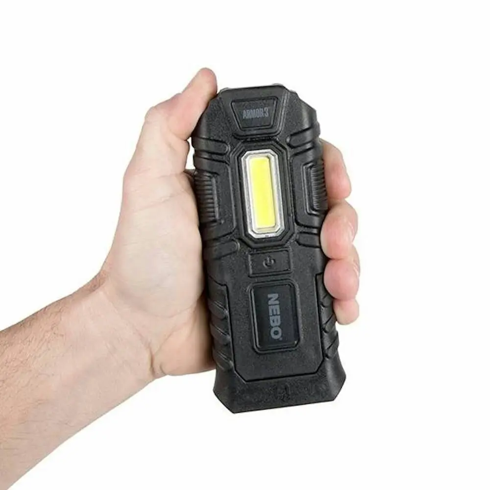 Nebo Armour 3 Waterproof 360 Lumen Power Bank Led Flashlight Work Spot Light 89536