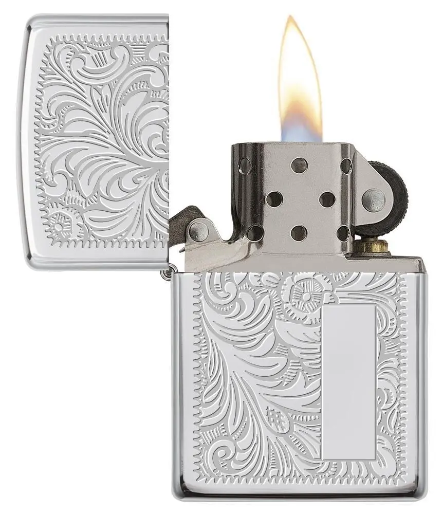 Zippo Venetian - High Polished Chrome Lighter