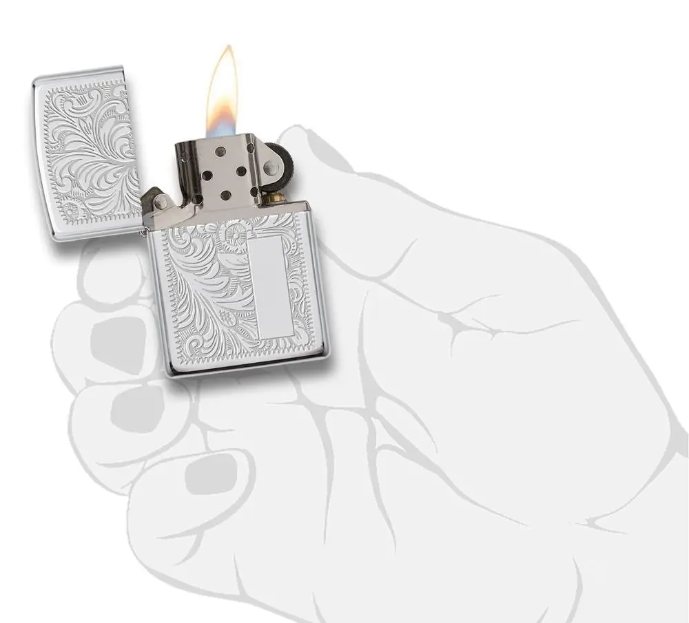 Zippo Venetian - High Polished Chrome Lighter