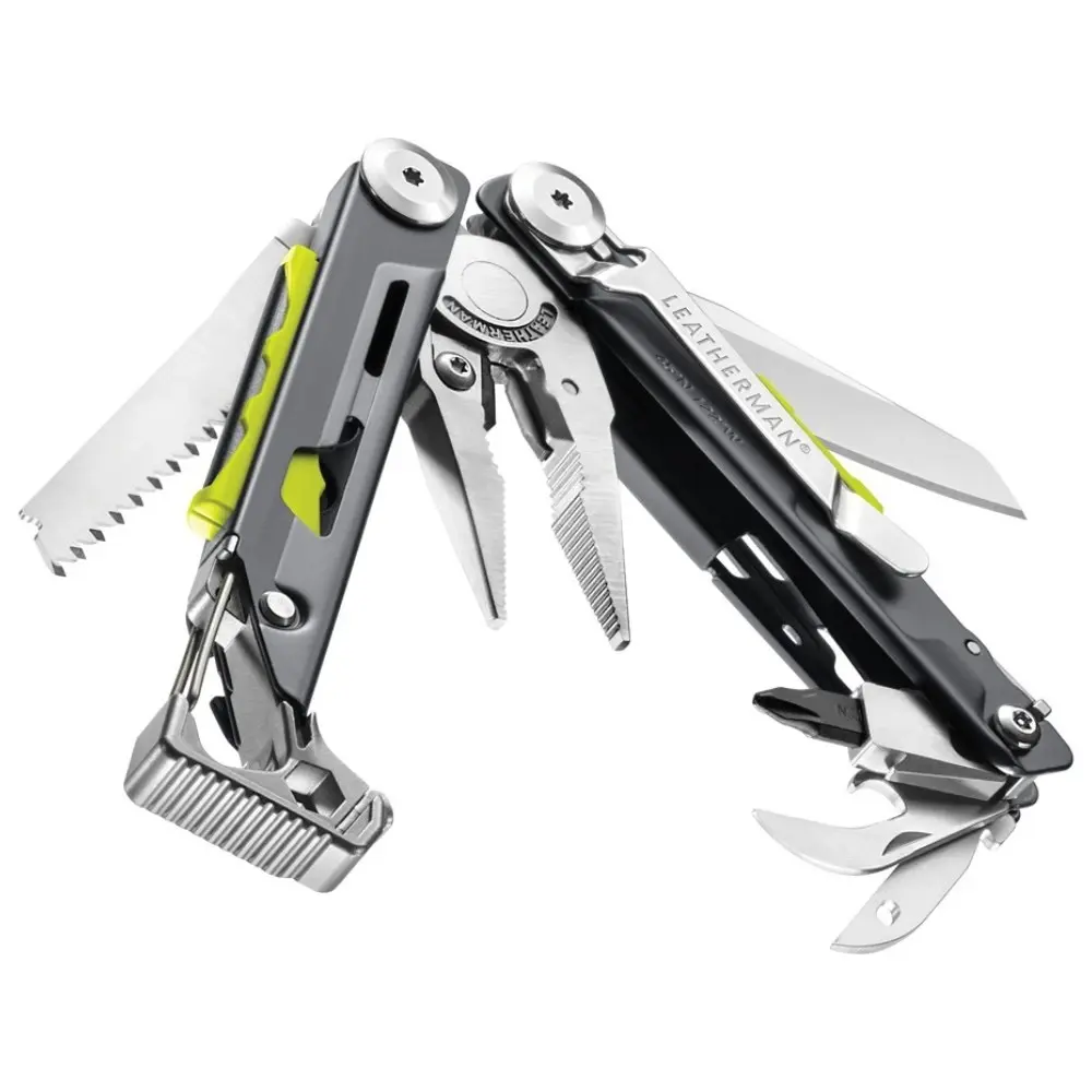 New Leatherman Grey Signal Survivalist Multi Tool + Sheath Fire Starter