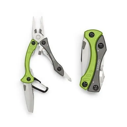 Gerber Crucial Green Multi Tool Multi Plier | Carabiner Clip Knife 31000238