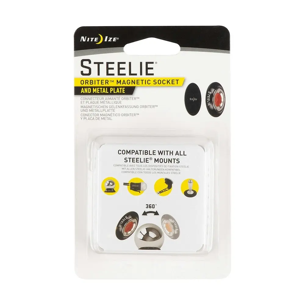 New Steelie Nite Ize Xnsto01r7 Orbiter Magnetic Socket & Metal Plate