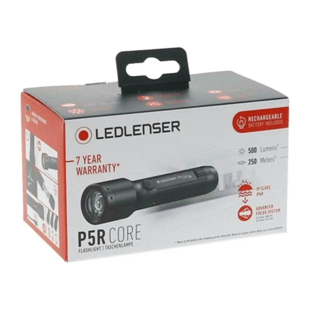 Led Lenser P5R Core Rechargeable Focusable Torch Flashlight | 500 Lumen