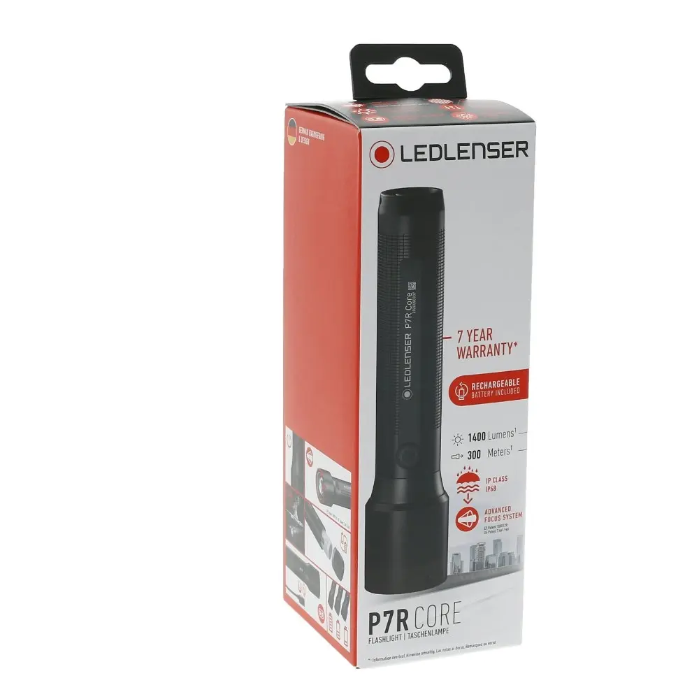 Led Lenser P7R Core Rechargeable Focusable Torch Flashlight | 1400 Lumen