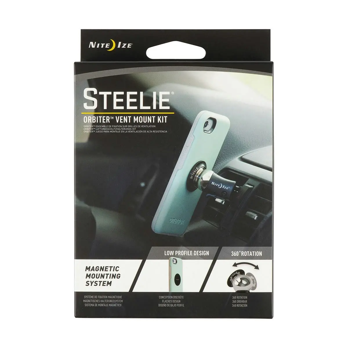 New 2 Pack Steelie Nite Ize 2 x ORBITER VENT Magnetic Phone Mount System