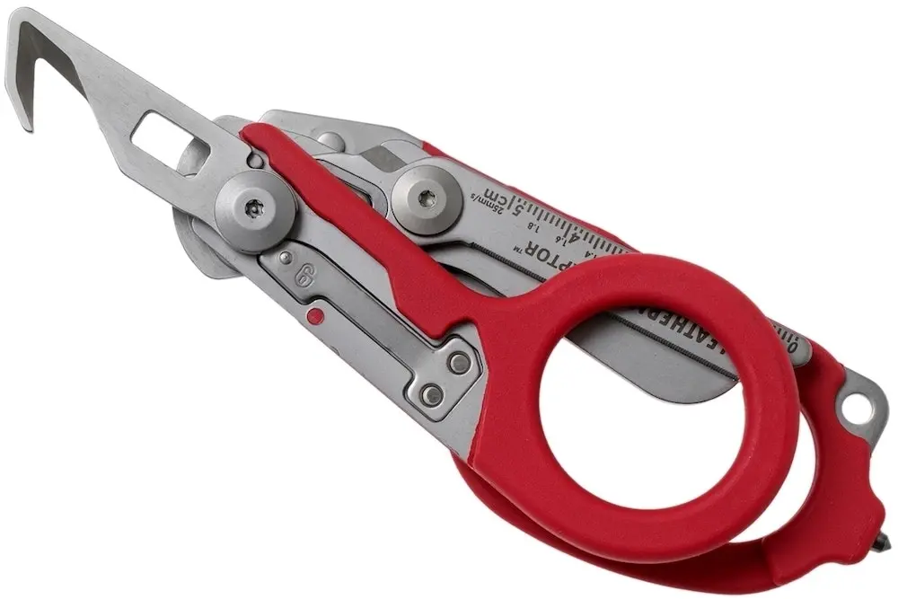 Leatherman Raptor Rescue Emergency Response Folding Shears + Utility Holster | Red / Black