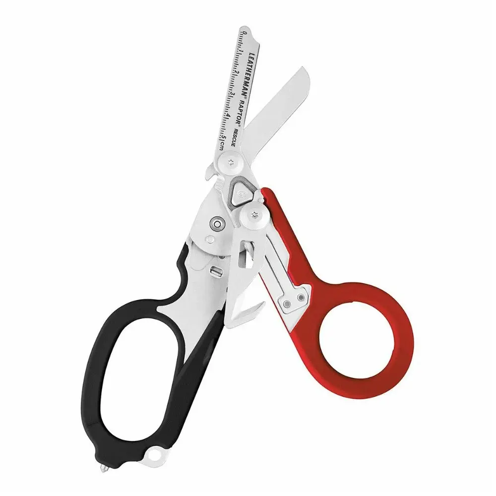 Leatherman Raptor Rescue Emergency Response Folding Shears + Utility Holster | Red / Black