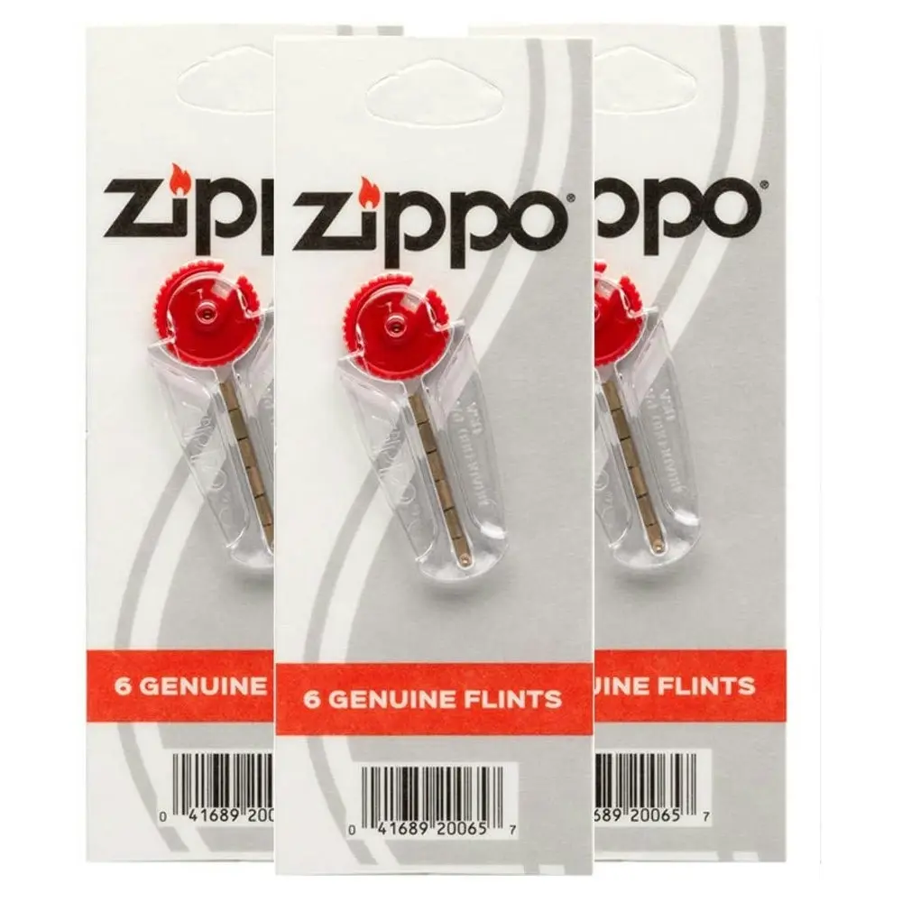 Zippo Lighter 3 x Flints & 3 x Wicks | Total 18 Flints + 3 Wicks