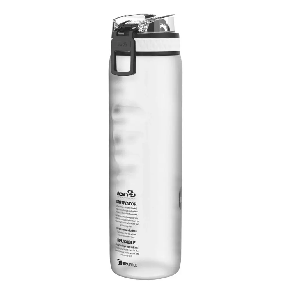 Ion8 Quench Motivator 1L Water Bottle - Frosted White