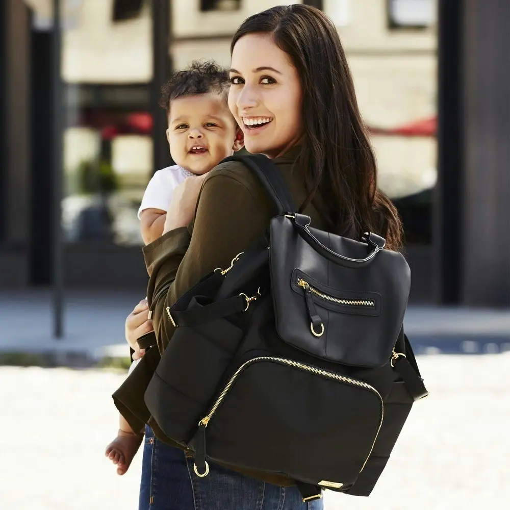 New Skip Hop Chelsea Downtown Chic Nappy Diaper Backpack Black Skiphop