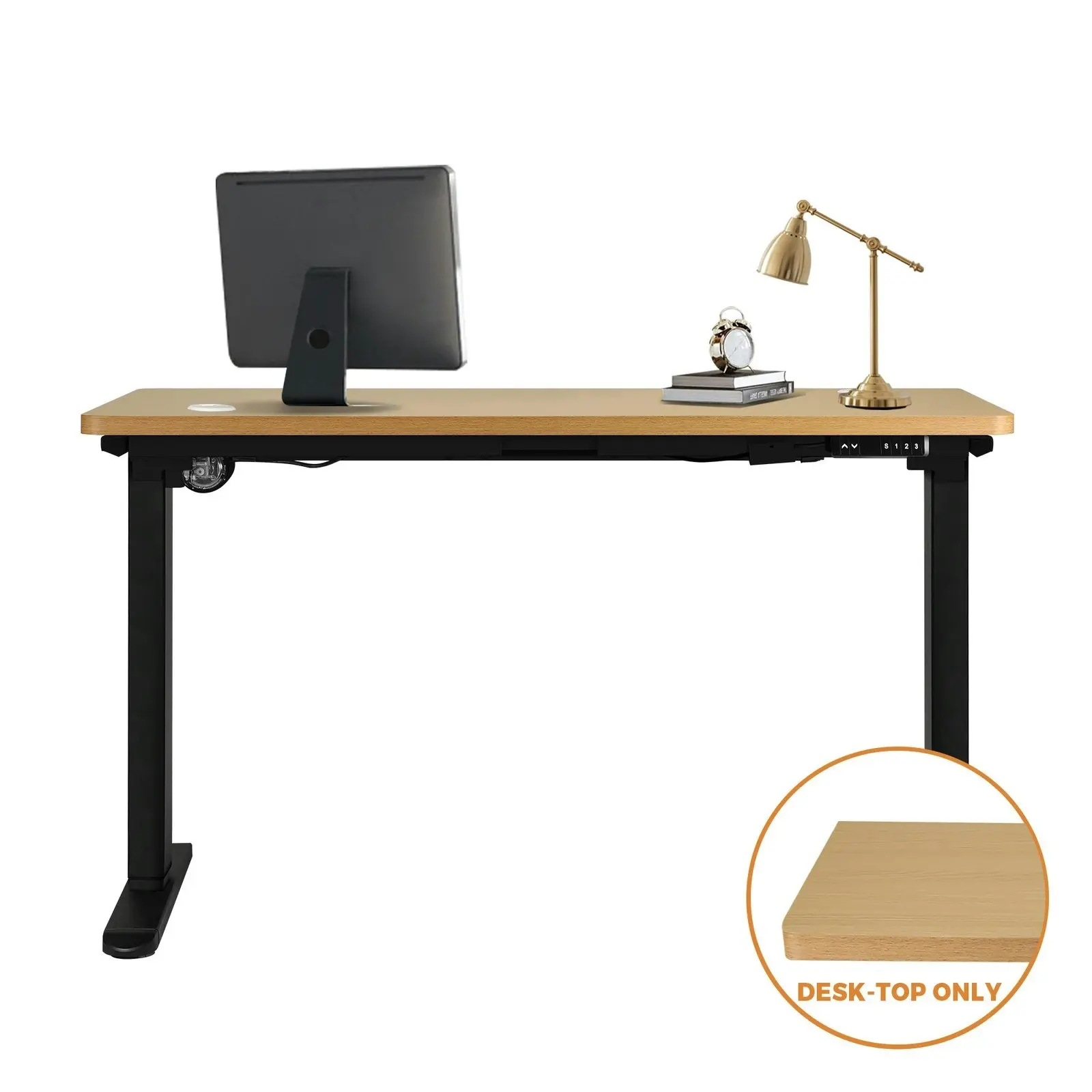 Oikiture 150cm Desk Top Electric Desk Board Computer Table OAK