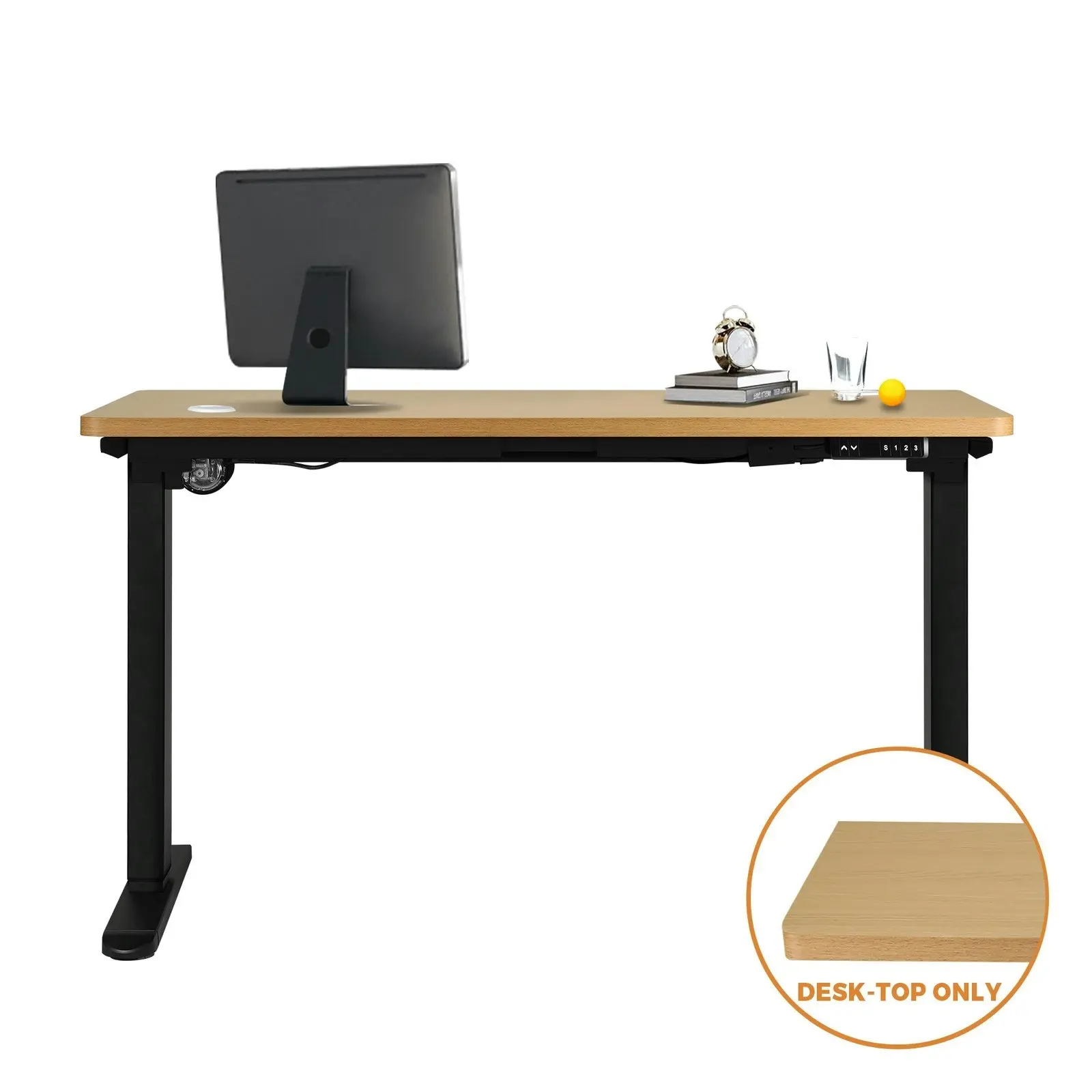 Oikiture 150cm Desk Top Electric Desk Board Computer Table OAK