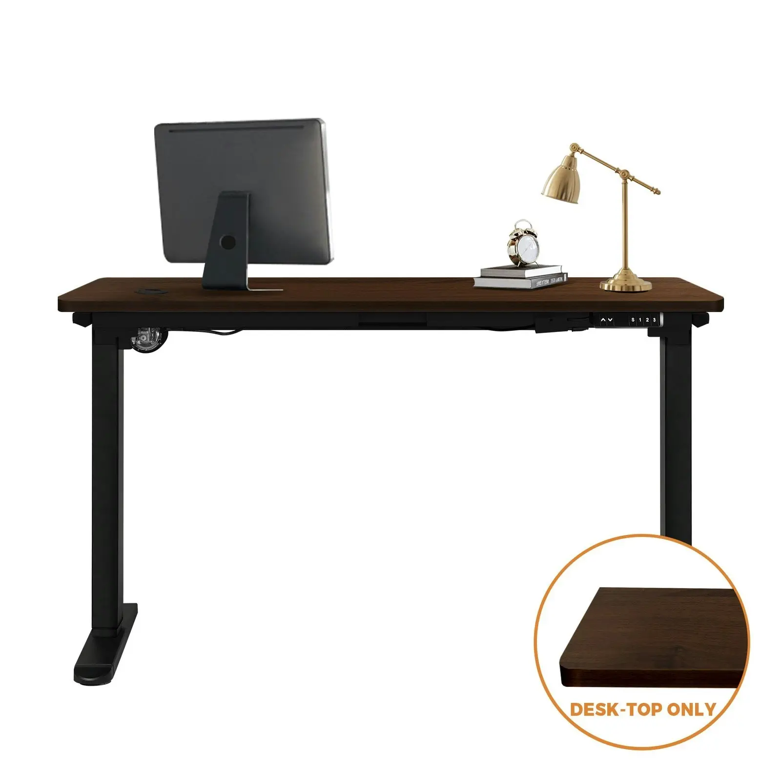 Oikiture 150cm Desk Top Electric Desk Board Computer Table Walnut