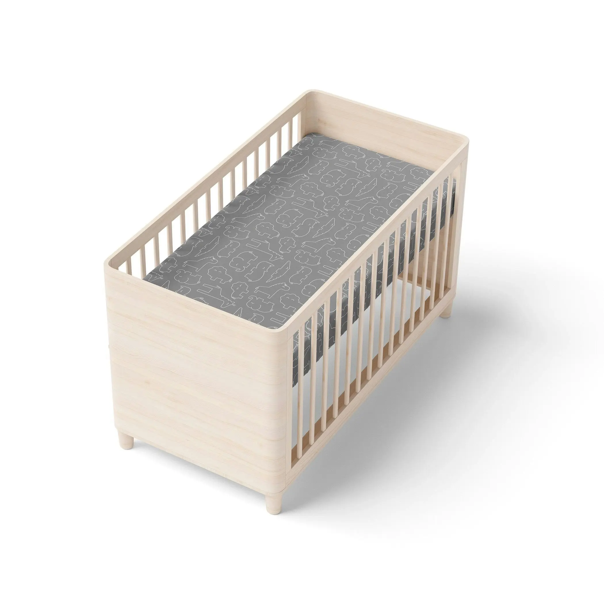 Bubba Blue Ash Grey Bamboo Cot Jersey Fitted Sheet