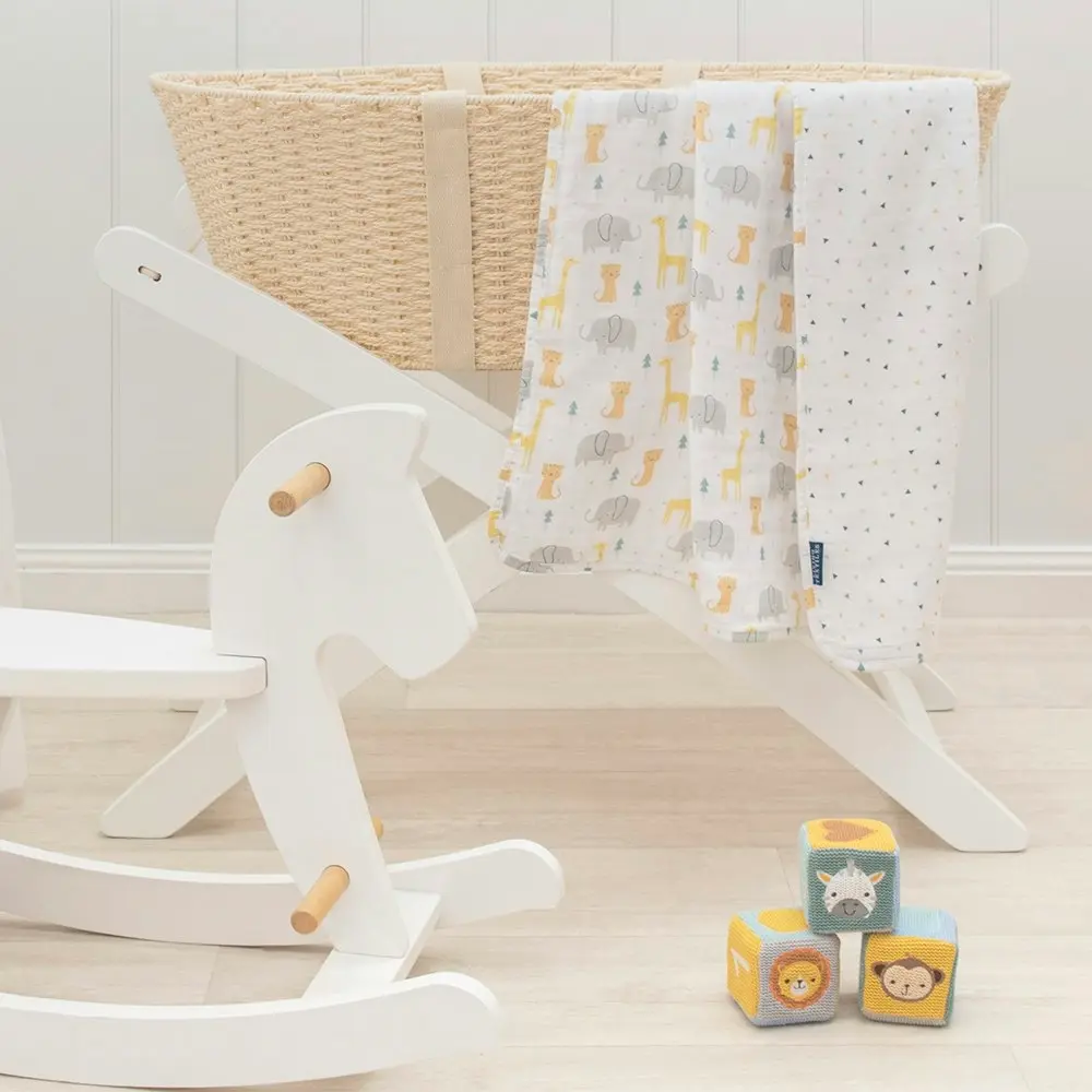 3 Ply Muslin Pram Blanket Animal Parade