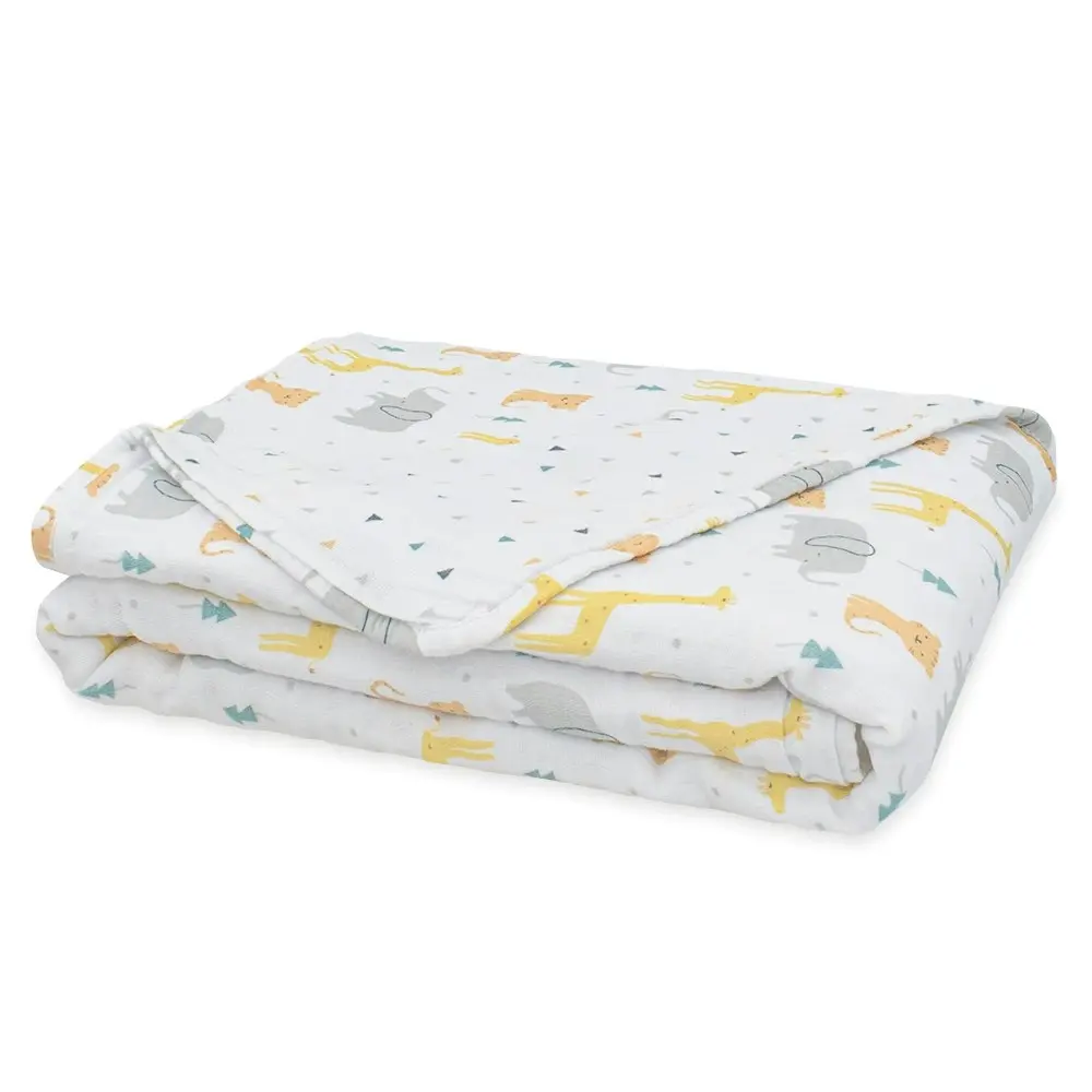 3 Ply Muslin Pram Blanket Animal Parade