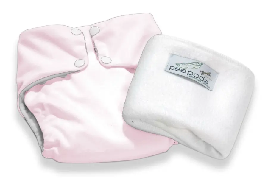 Pea Pods Reusable Nappy One Size - Pastel Pink