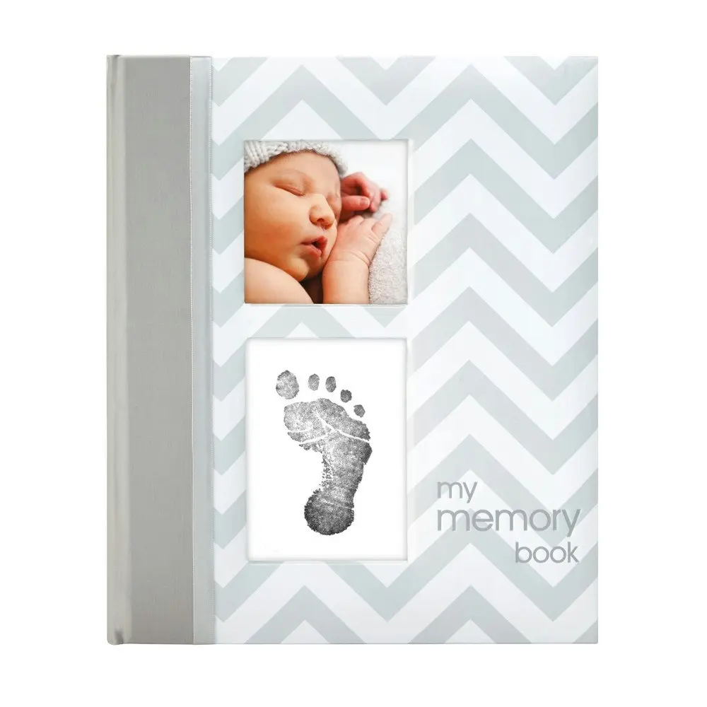 Pearhead Chevron Baby Book Grey