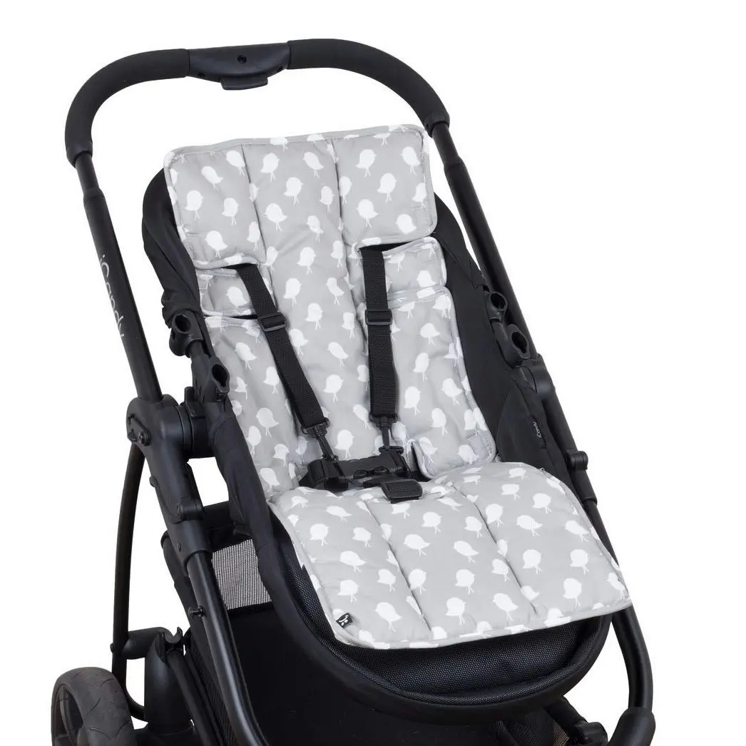 OutlookBaby Cotton Pram Liner Grey Birds