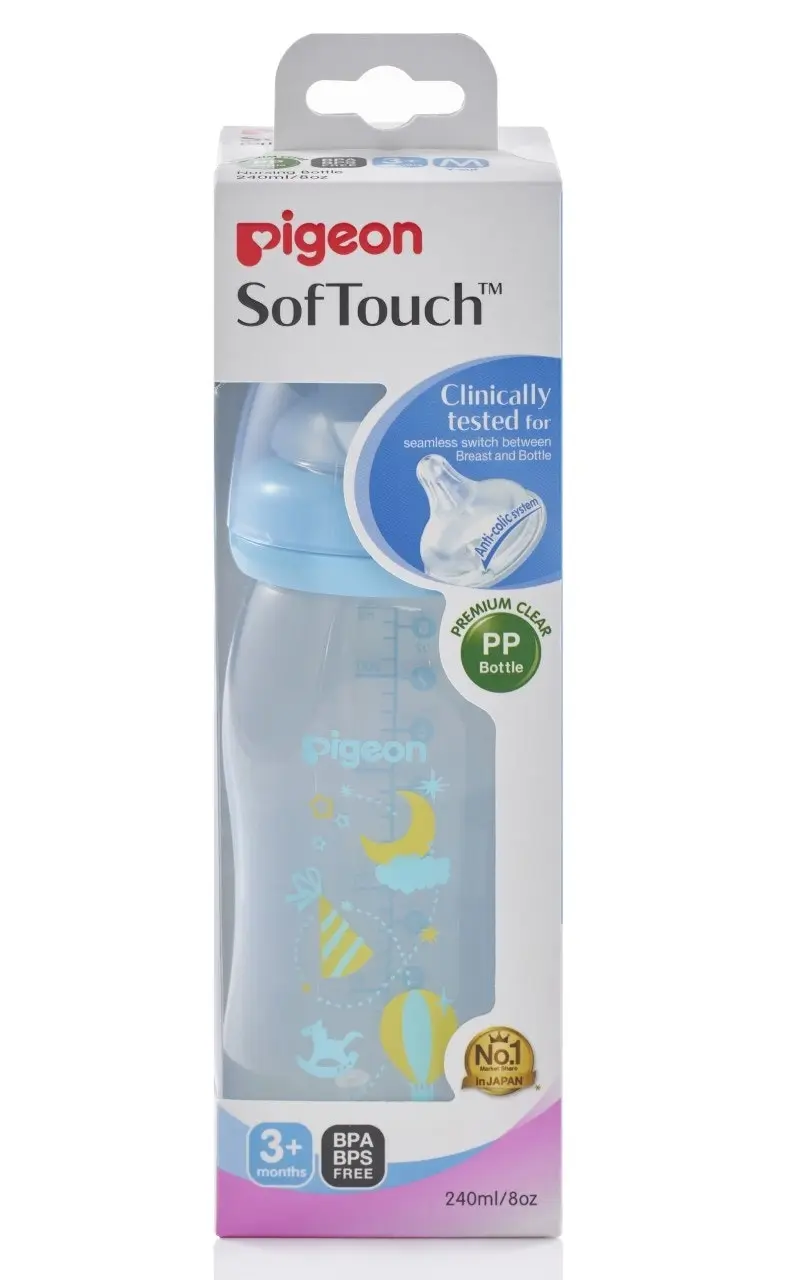 PIGEON Softouch Bottle PP Blue 240ml