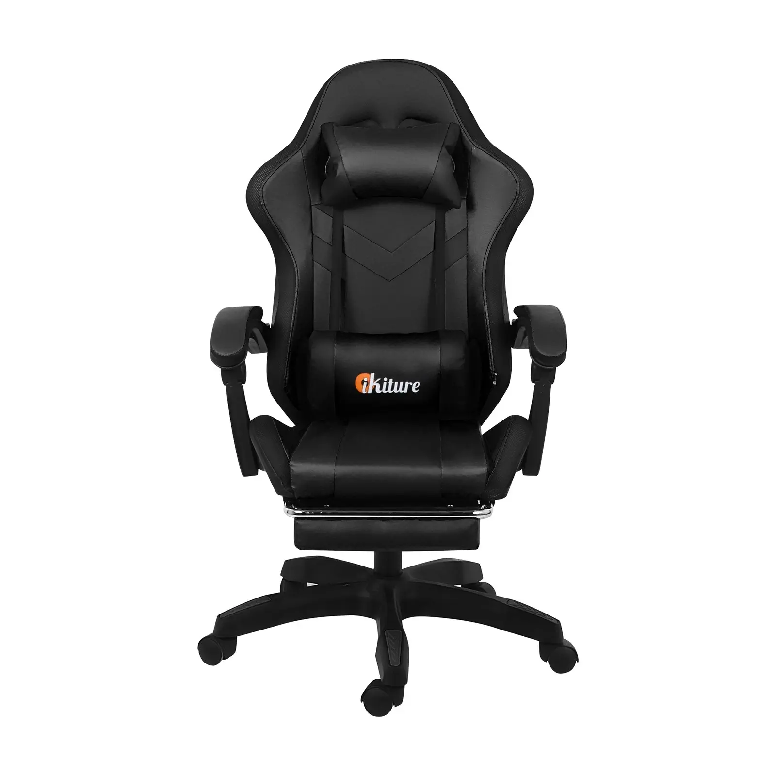 Oikiture Gaming Chair Massage Racing RGB LED Recliner Office Leather Footrest