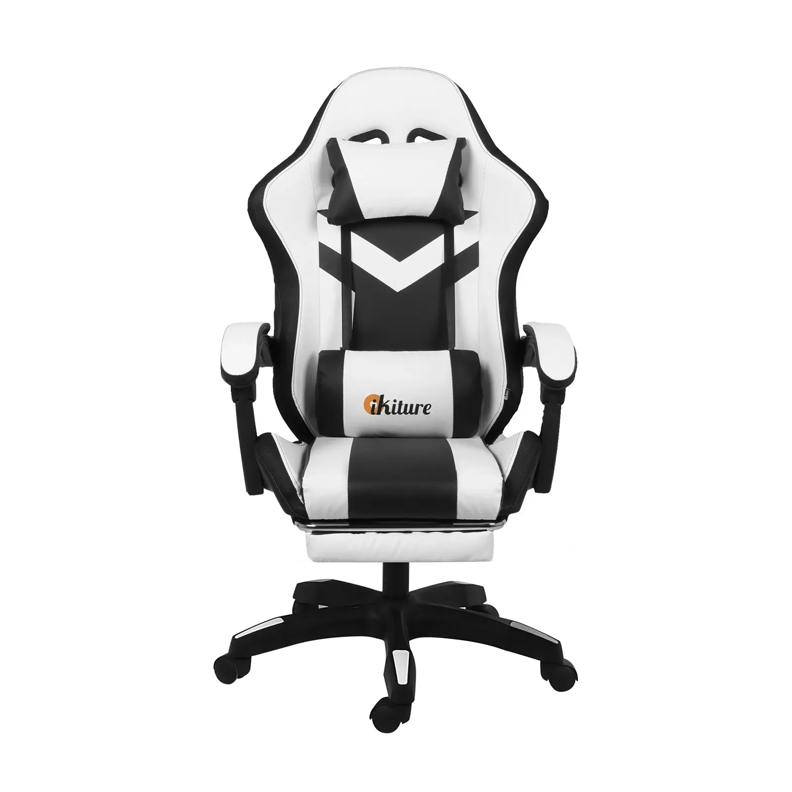 Oikiture Gaming Office Chair Massage Racing RGB LED Recliner Computer Footrest