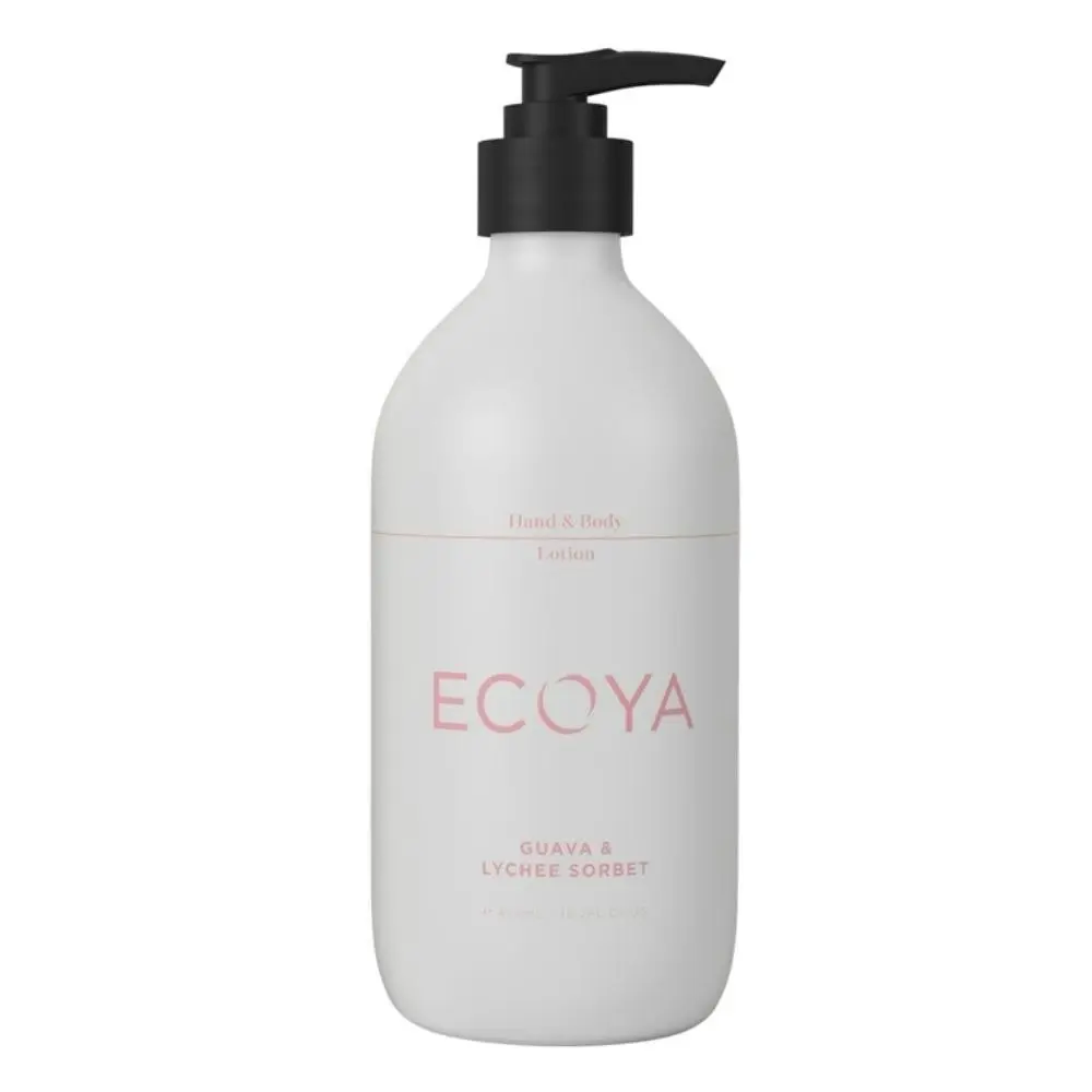 Ecoya Guava & Lychee The Fragrant Bathroom set - Hand & Body Wash, Lotion and Mini Diffuser