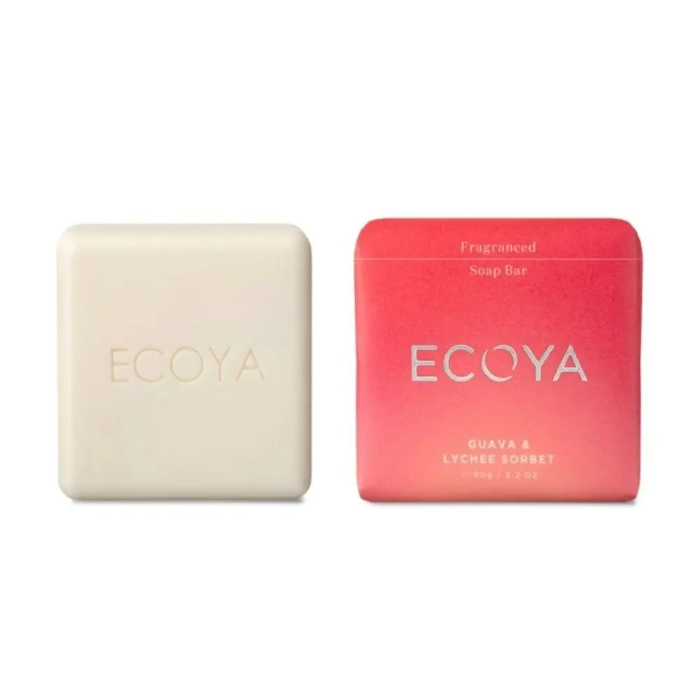 Ecoya Guava & Lychee Sorbet Handwash, Handcream and Soap Bar Set