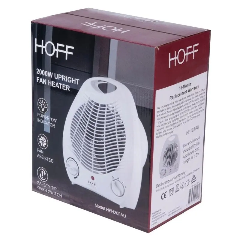 HOFF 2000W Upright Fan Heater Pack of 2