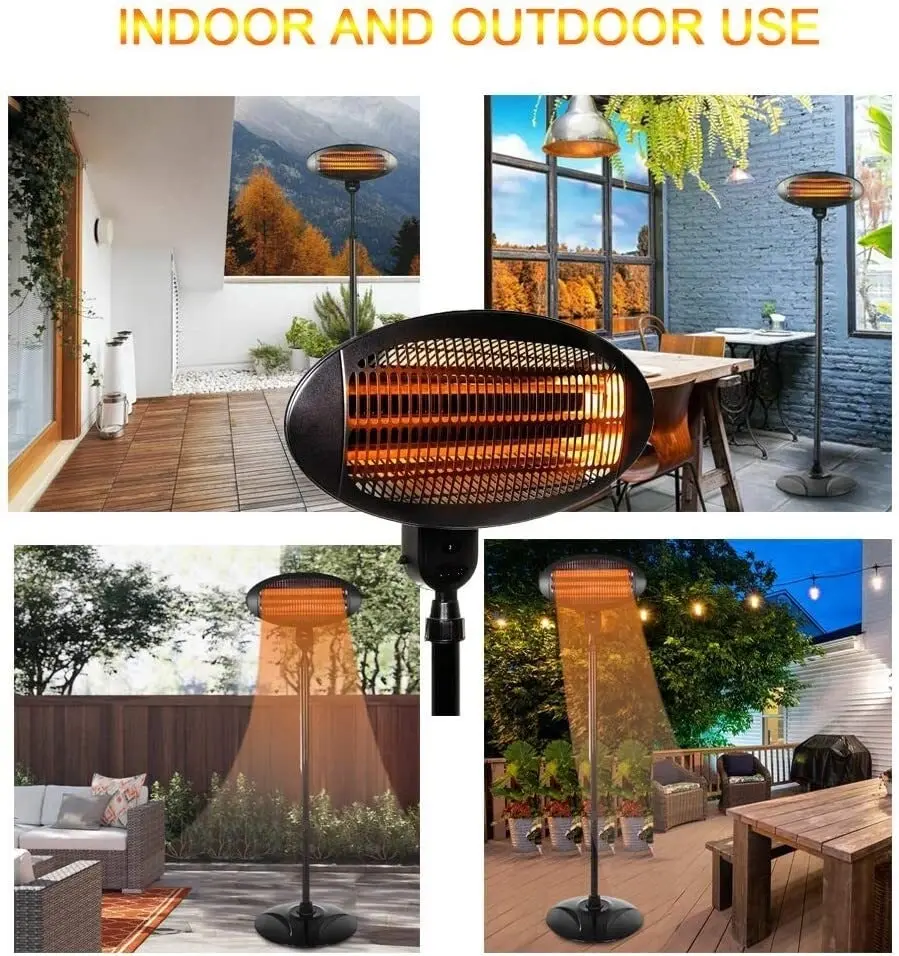 Heller 2000W Portable Electric Patio Heater/Floor Pedestal - HPH2000