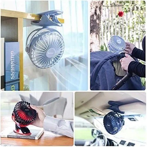 Yoobao 6400mAh Rechargeable Portable USB Low-noise/Noiseless Mini Clip On Fan