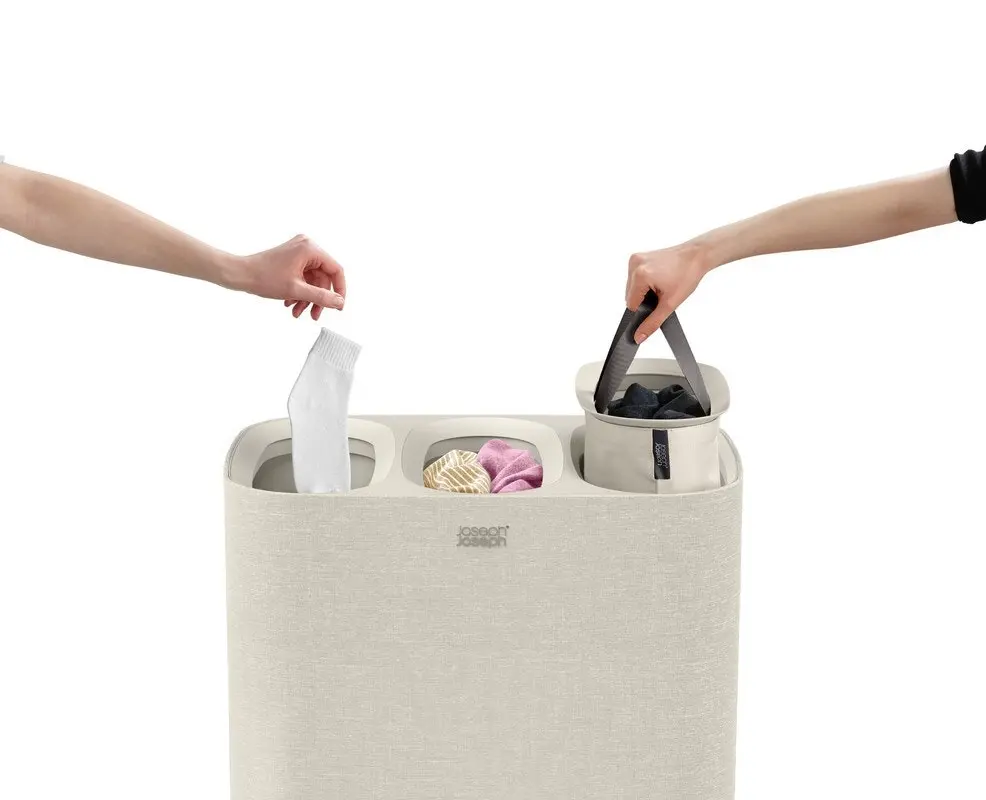 Joseph Joseph Tota Trio 90L Laundry Basket - Ecru