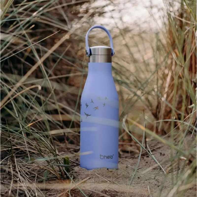 Ohelo Blue Bottle With Etched Swallow 500ml