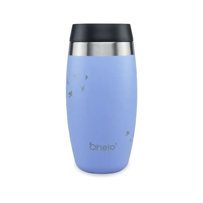 Ohelo Blue Tumbler With Etched Swallows 400ml