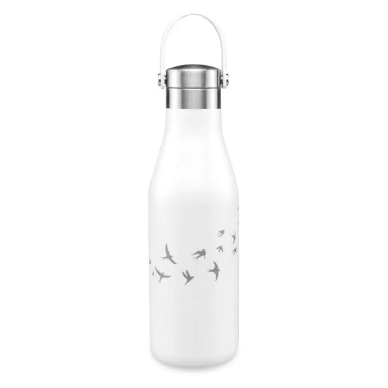 Ohelo White Bottle With Etched Swallows 500ml