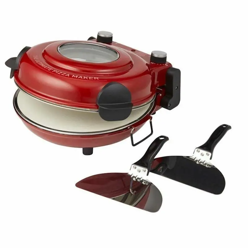 MasterPro The Ultimate Red Pizza Oven with Window 38.5X33X19CM w/ 2 PADDLES