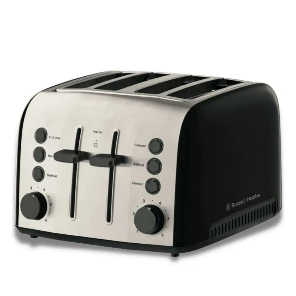 Russell Hobbs Brooklyn 1.7L Glass Kettle and 4-Slice Toaster Set - Black