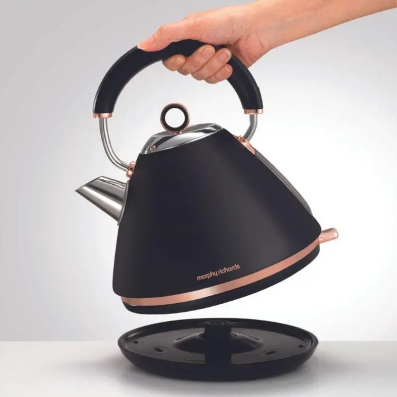 Morphy Richards Ascend Rose Gold Traditional Pyramid Kettle - Matte Black -MRRGK15BLK