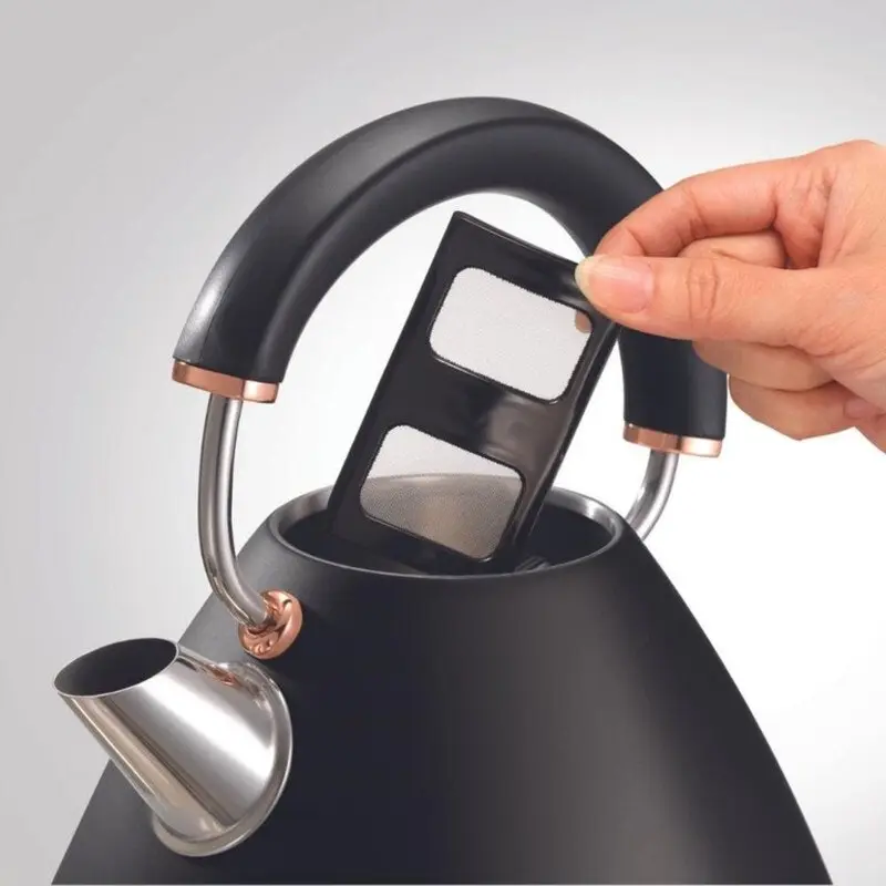 Morphy Richards Ascend Rose Gold Traditional Pyramid Kettle - Matte Black -MRRGK15BLK