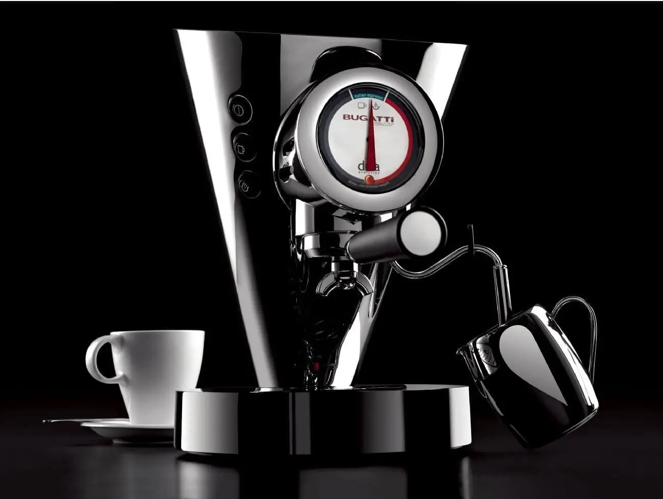 Bugatti E-Diva Espresso Coffee Machine - Chrome