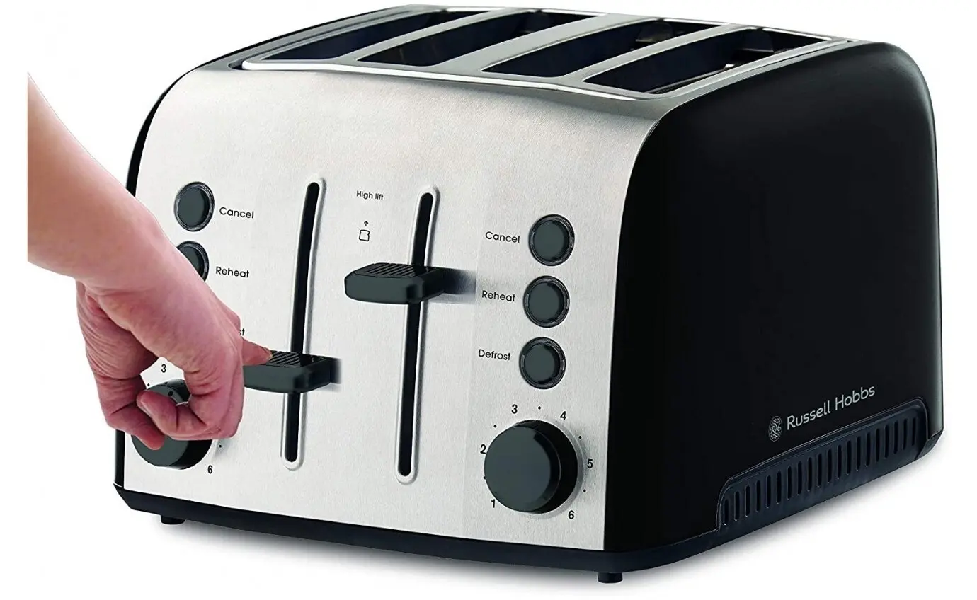 Russell Hobbs Brooklyn 4 Slice Toaster, Black - RHT94BLK