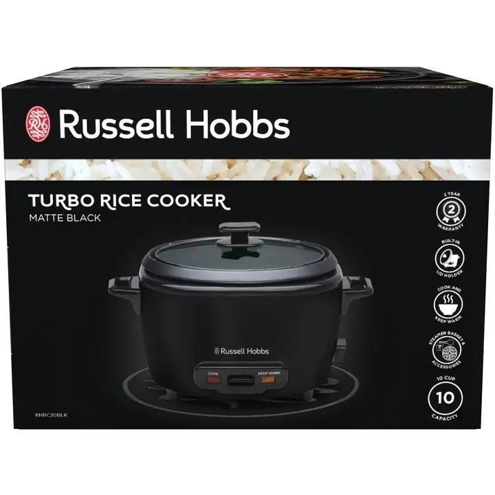 Russell Hobbs Turbo Rice Cooker - Matt Black RHRC20BLK