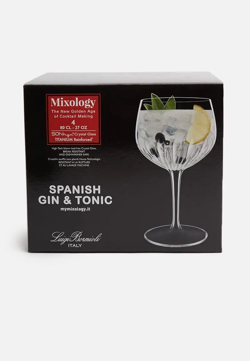 Luigi Bormioli Mixology Spanish Gin & Tonic Glasses 800ml 4 Pack