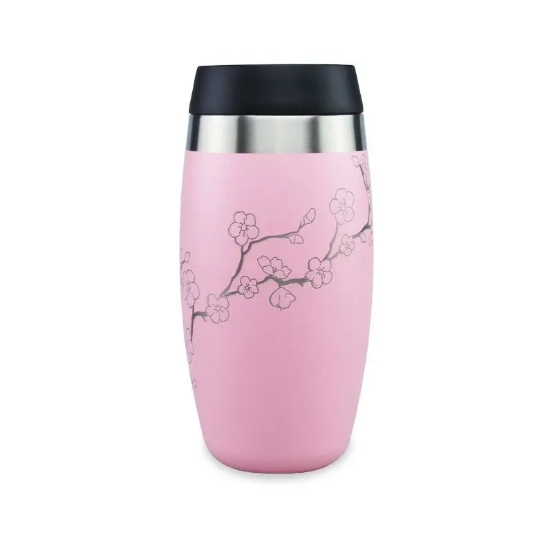 Ohelo 400ml To-Go Tumbler With Etched Blossoms - Pink