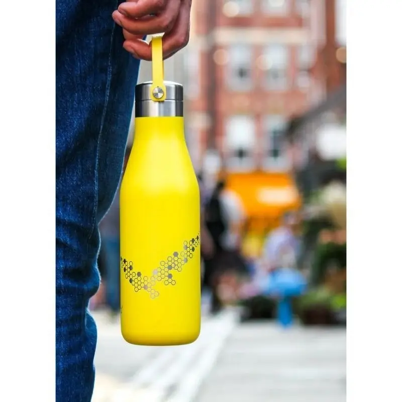 Ohelo Yellow Bottle With Etched Bees 500ml