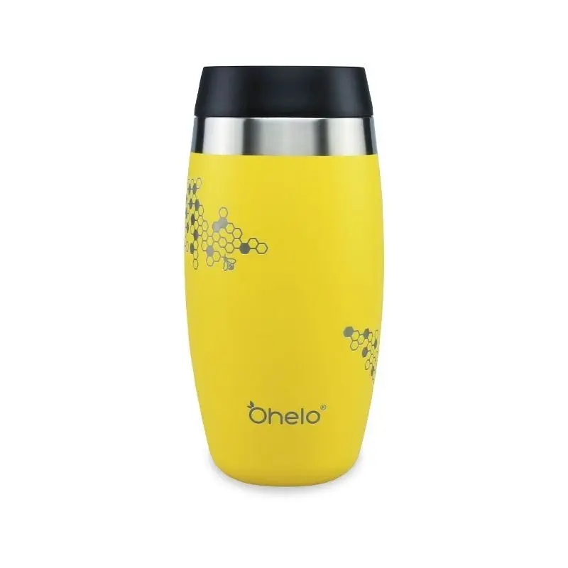 Ohelo Yellow Tumbler With Etched Bees 400ml