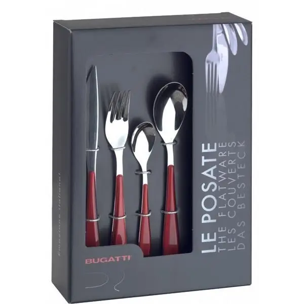 Bugatti Gioia 24pc Cutlery Set (Window Boxed) - Red