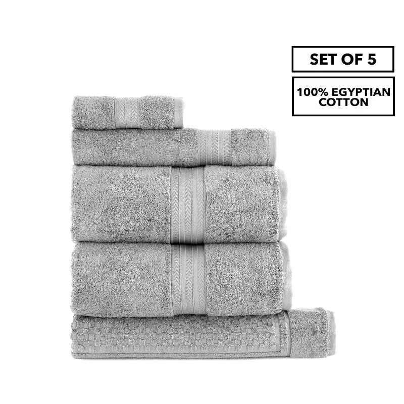 Sheraton Egyptian 5 Piece Towel Pack - Dove Grey