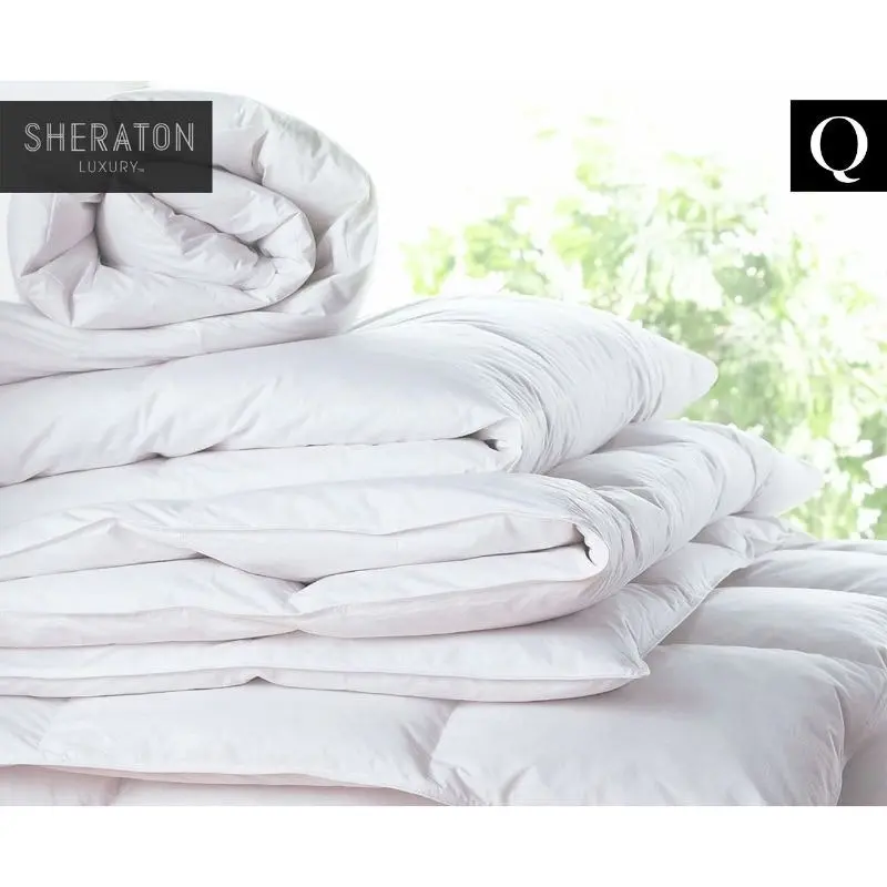 Sheraton Luxury 400GSM Goose Feather / Down Quilt Queen Bed White