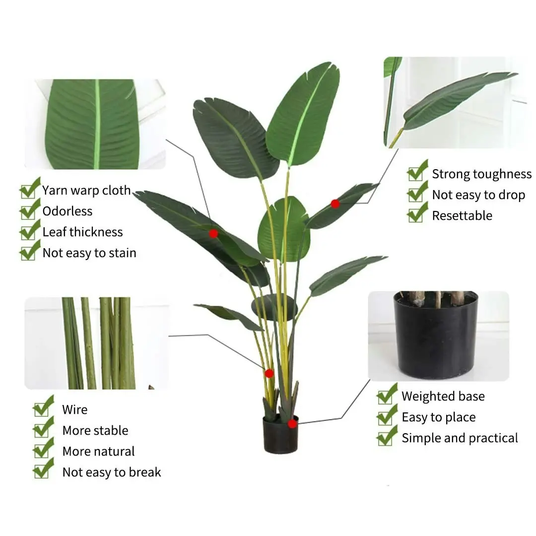 Soga 120cm Artificial Green Indoor Traveler Banana Fake Decoration Tree Flower Pot Plant